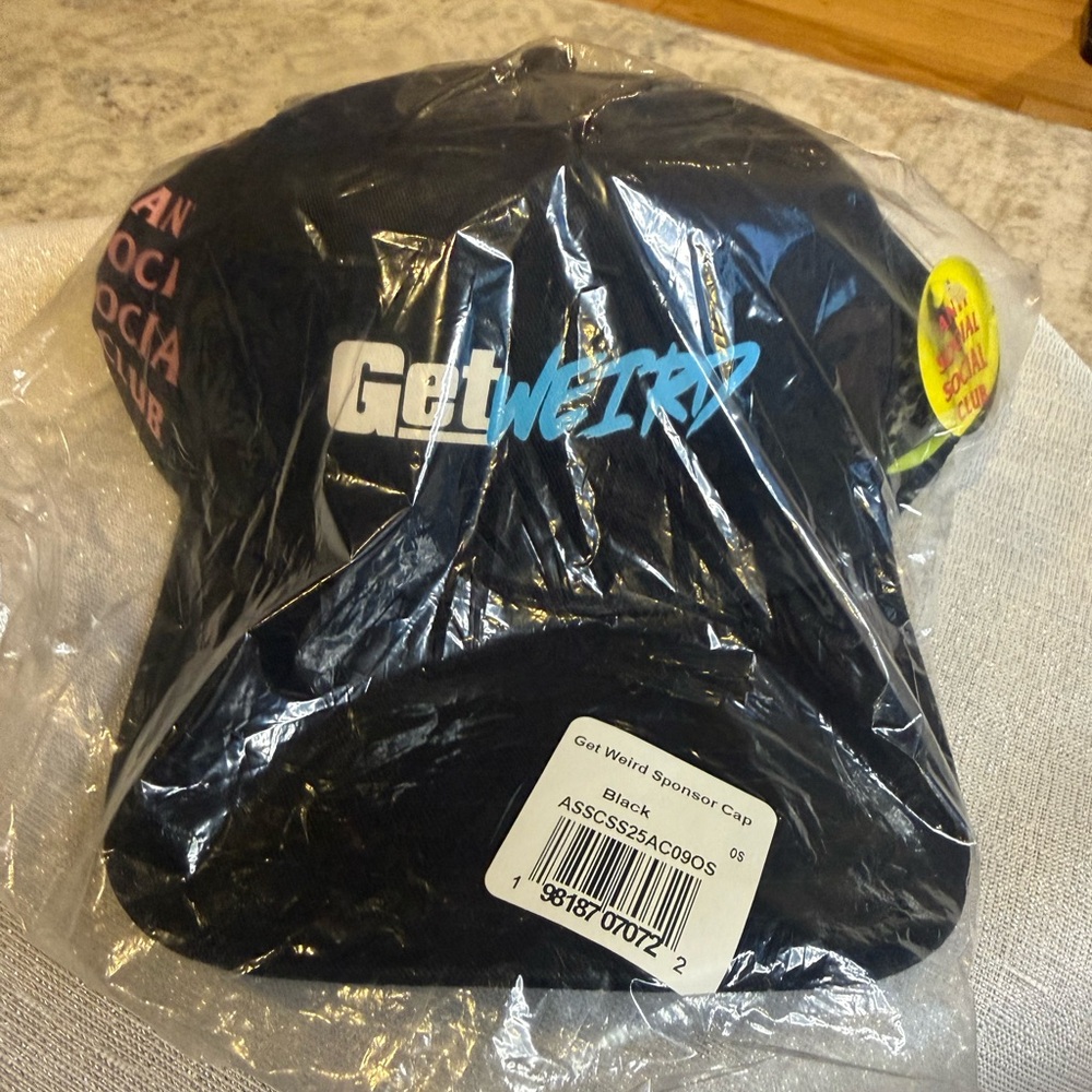 Anti Social Social Club Get Weird Sponsor Cap Black OS- factory sealed